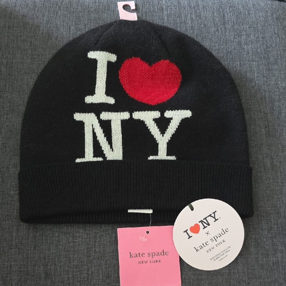 Kate Spade Black 'I ❤️ NY' Kids Beanie